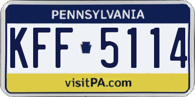 PA license plate KFF5114