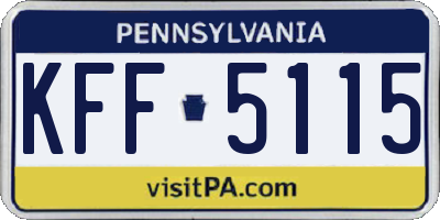 PA license plate KFF5115