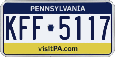 PA license plate KFF5117