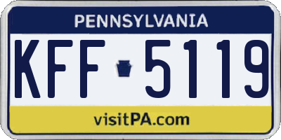 PA license plate KFF5119