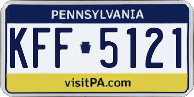 PA license plate KFF5121