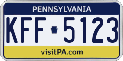 PA license plate KFF5123