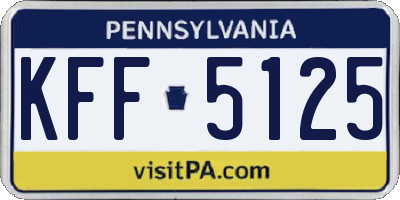 PA license plate KFF5125