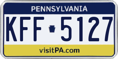 PA license plate KFF5127