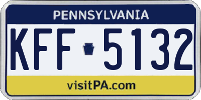 PA license plate KFF5132