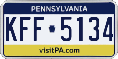 PA license plate KFF5134