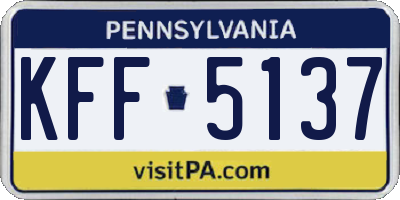 PA license plate KFF5137