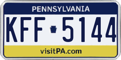 PA license plate KFF5144