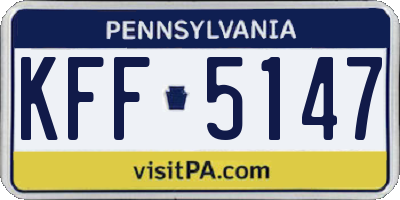 PA license plate KFF5147