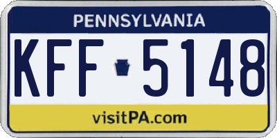 PA license plate KFF5148