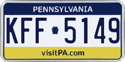 PA license plate KFF5149
