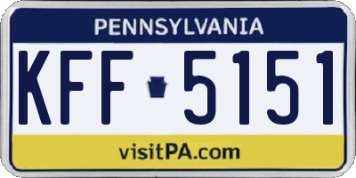 PA license plate KFF5151