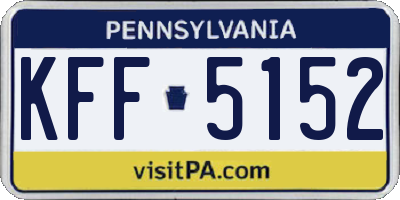 PA license plate KFF5152