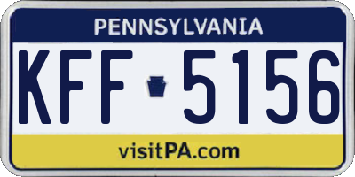 PA license plate KFF5156