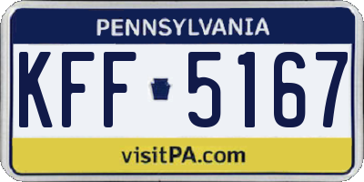 PA license plate KFF5167