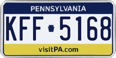 PA license plate KFF5168