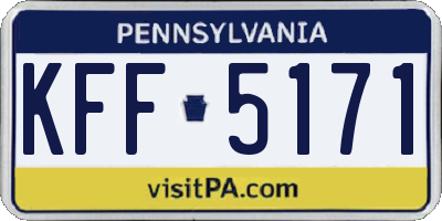 PA license plate KFF5171