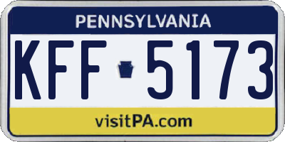 PA license plate KFF5173