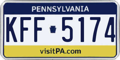 PA license plate KFF5174