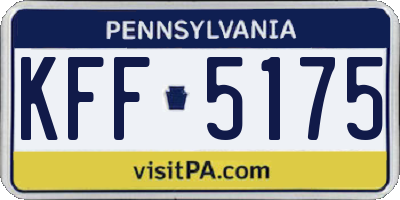 PA license plate KFF5175