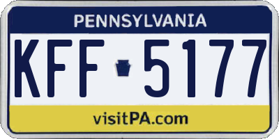 PA license plate KFF5177