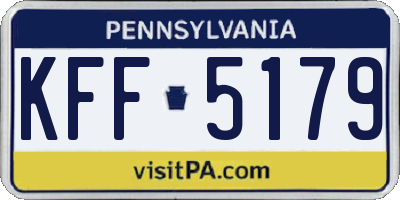 PA license plate KFF5179
