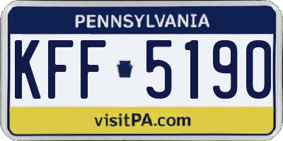 PA license plate KFF5190