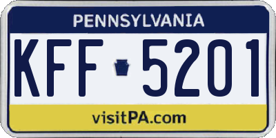 PA license plate KFF5201