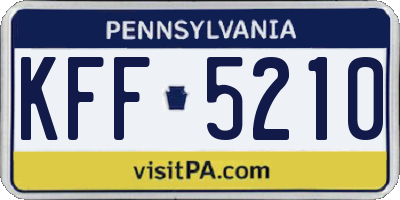 PA license plate KFF5210