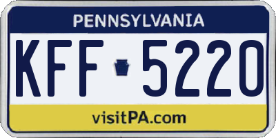 PA license plate KFF5220