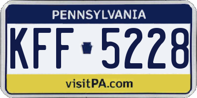 PA license plate KFF5228