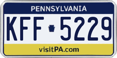 PA license plate KFF5229