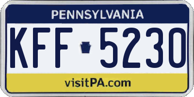 PA license plate KFF5230