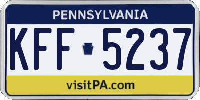 PA license plate KFF5237