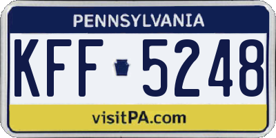 PA license plate KFF5248