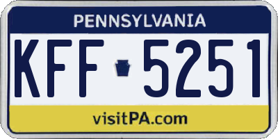 PA license plate KFF5251