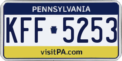 PA license plate KFF5253