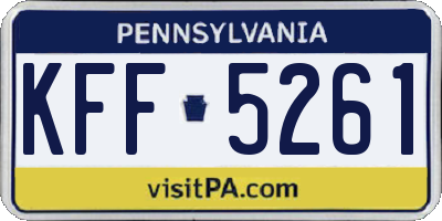 PA license plate KFF5261