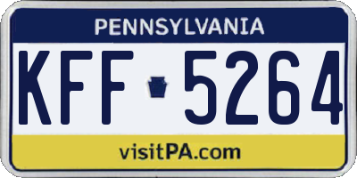 PA license plate KFF5264