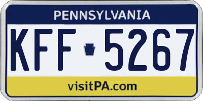 PA license plate KFF5267