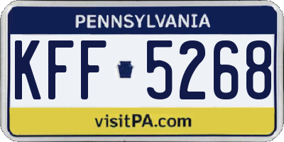 PA license plate KFF5268