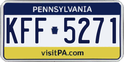 PA license plate KFF5271