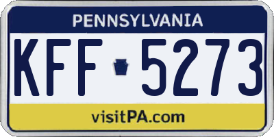 PA license plate KFF5273