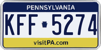 PA license plate KFF5274