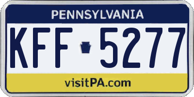 PA license plate KFF5277