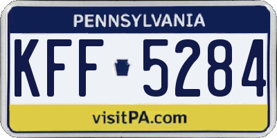 PA license plate KFF5284