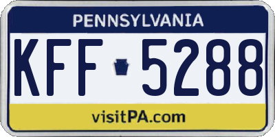 PA license plate KFF5288