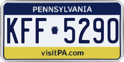 PA license plate KFF5290