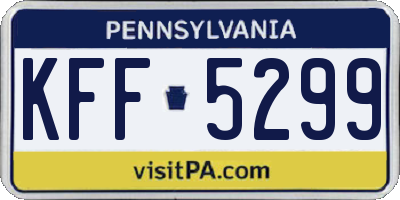 PA license plate KFF5299