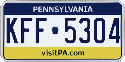 PA license plate KFF5304